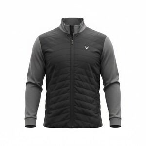Callaway Weather Series Mens M Black Gray Hybrid Quilted Puffer Golf Jacket